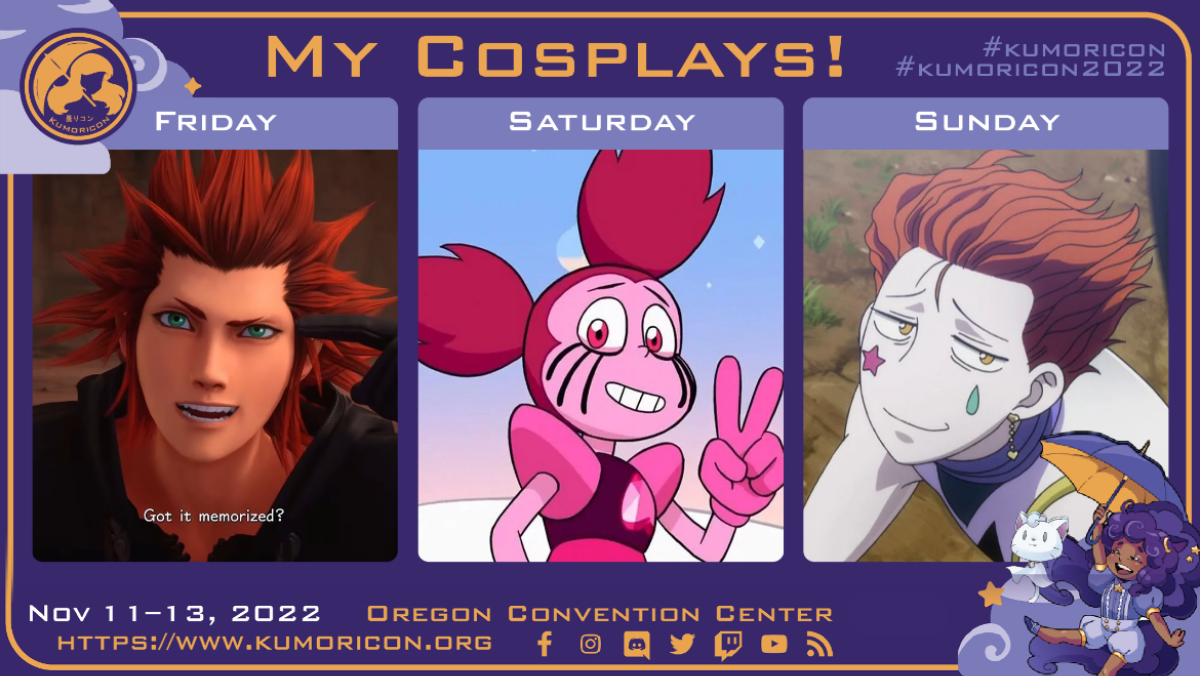 English cosplay frame template for Friday&ndash;Sunday, 16&times;9 aspect ratio