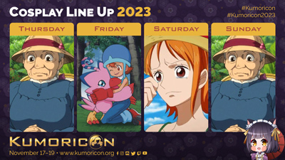 Cosplay frame template for Thursday&ndash;Sunday, 16&times;9 aspect ratio