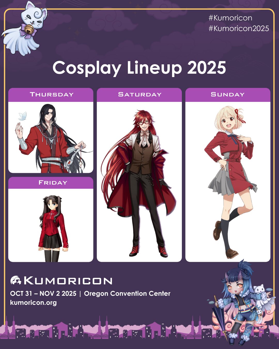 Cosplay frame template for Thursday&ndash;Sunday, 1&times;1 aspect ratio